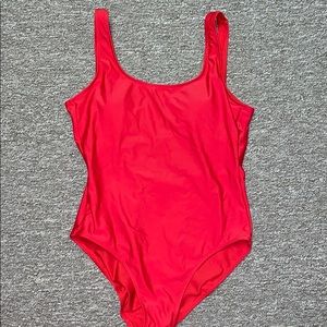Red swimsuit
